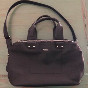 Perlina New York black leather satchel